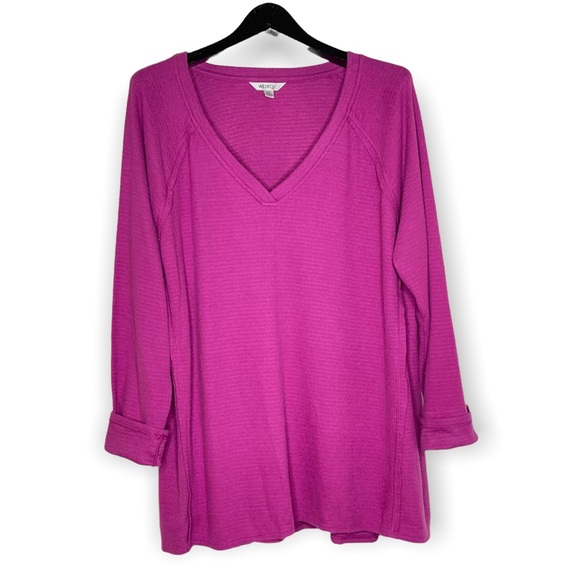 Wildfox Haley Elderberry Pink Brushed V-Neck Tunic Top Size XXL - Picture 3 of 10